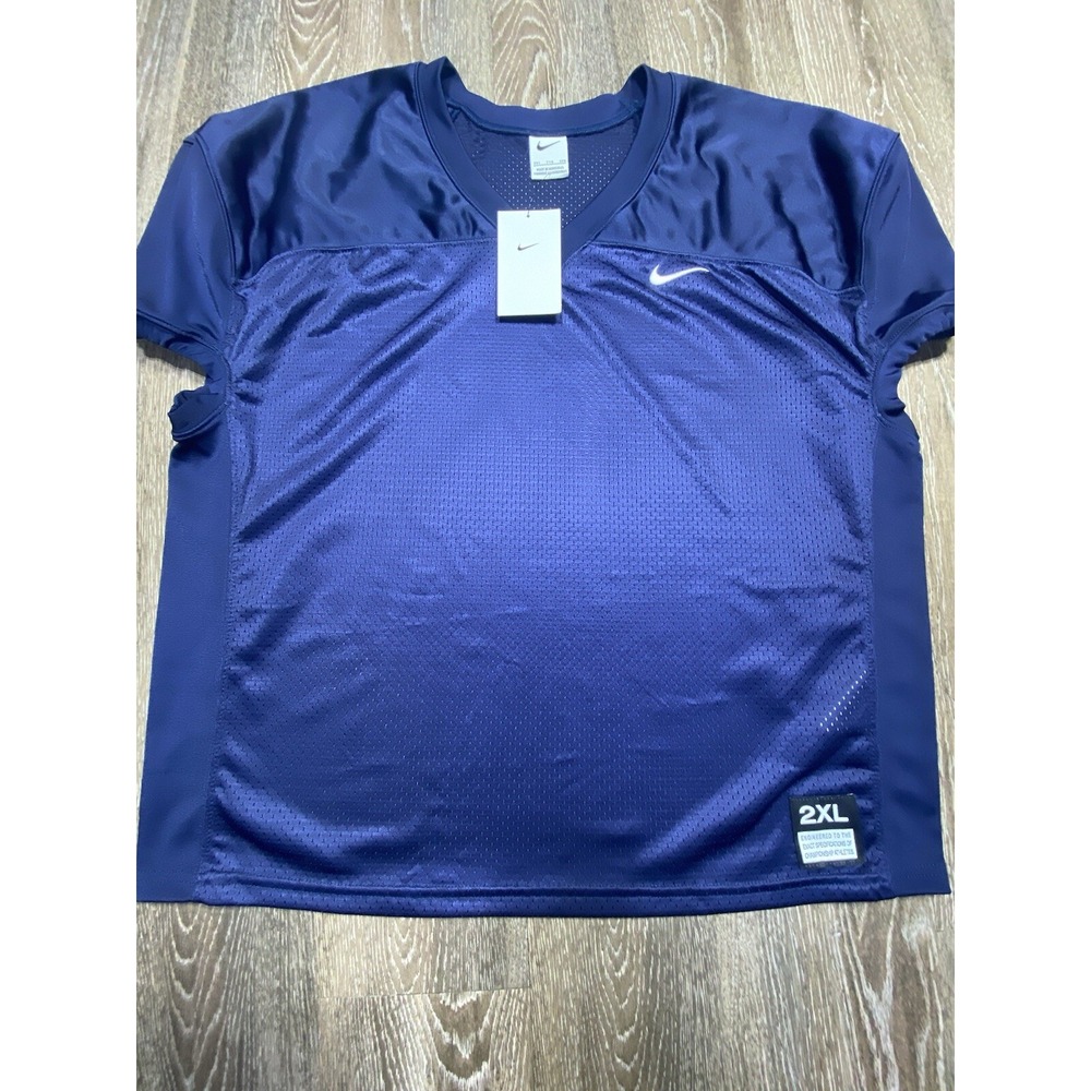 Nike Vapor Practice Jersey Men XXL Navy Plain Football Training Rugby Gym Work